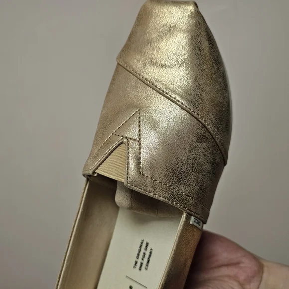TOMS Alpargata Shoes in Champagne Shimmer - Picture 6 of 6